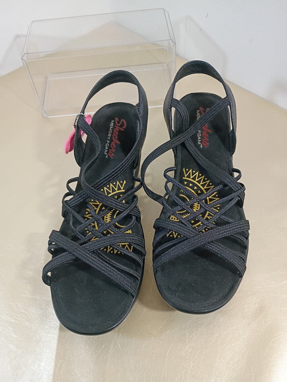 Skechers Women's SZ 10 Parallel-Crossed Wires-Multi Gore Slingback Sandal Black - Picture 3 of 9